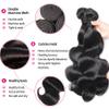 MDL 12A Human Hair Bundles 18 Inch Body Wave Bundles Human Hair Unprocessed Brazilian Virgin Weave Bundles 1 Bundle Real Natural Black Wavy for Women Natural Color view 2