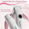 4 in 1 Bikini Trimmer for Women, Upgrade Dual Head Electric Painless Razor, IPX7 Waterproof Wet & Dry Use Electric Razor with Led Light and Display for Nose, Eyebrow, Bikini, Body (White) view 2