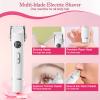 4 in 1 Bikini Trimmer for Women, Upgrade Dual Head Electric Painless Razor, IPX7 Waterproof Wet & Dry Use Electric Razor with Led Light and Display for Nose, Eyebrow, Bikini, Body (White) view 3
