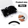 30PCS Silicone Eyelash Curler Refill Pads, Universal Fit Rubber Replacement Pads for Eye Lash Curler with Clear Storage Box, Black view 2