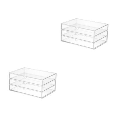ABOOFAN 2pcs Cosmetic Storage Case Desktop Drawer Organizer Desk Organizer Drawer Divider for Makeup