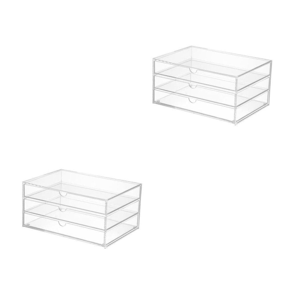 ABOOFAN 2pcs Cosmetic Storage Case Desktop Drawer Organizer Desk Organizer Drawer Divider for Makeup