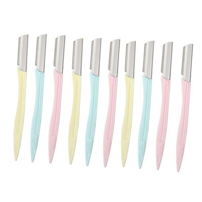 DEARMAMY 10pcs Eyebrow Set Portable Eyebrow Trimmer and Shaper Tools for Precise Grooming and Hair Removal Ergonomic Design Protective Cover for Travel
