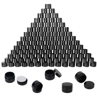 110 Packs 2 OZ Black Plastic Jars with black Lids, Body Butter Containers, Cosmetic Containers jars for Kitchen Ingredients, beads, sequins, Lotion, Cream, DIY Crafts and More by KUKLIPJIM