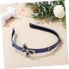 NOLITOY Ladies Headband Butterfly Denim Hair Hoop Women's Hair Styling Accessory view 4