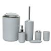 DUYHBAWRS 6Pcs Bathroom Accessories Set Toothbrush Holder Cup Soap Dispenser Dish Toilet Brush Trash Can Plastic Tumbler Cup Washroom Tool(Gray) view 1