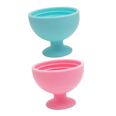 GALPADA 2pcs Silicone Makeup Brush Cleaner Bowl Beauty Sponge Holder for Cleansing Storage