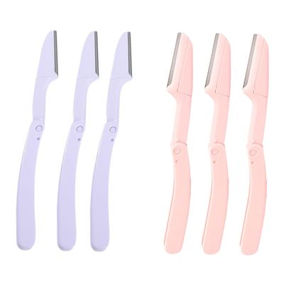 DEARMAMY 6pcs Eyebrow Trimmer Set Stainless Steel Scissors Comb Men Beauty Tool Kit Portable Razor for Brows