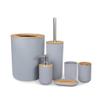 DUYHBAWRS Bathroom Accessories Set 6 Pieces Room Set Toothbrush Holder Soap Dispenser Toilet Brush Trash Can Bathroom Essential Set(E) view 1