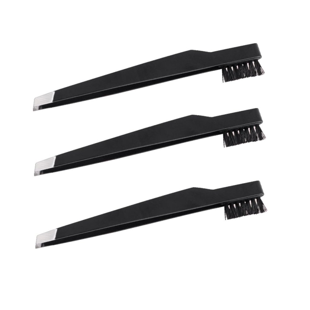CALLARON 3pcs Carbon Steel Eyebrow Tweezers Cosmetics Tool Makeup Eyebrow Clamps Portable for Lady Precision Tweezers