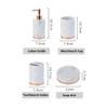 DUYHBAWRS White Marble Bathroom Mouthwash Cup Toothbrush Holder Lotion Bottle Dish Ceramic 5pcs Home Hotel Washing Set view 3