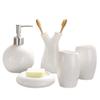 DUYHBAWRS Wash Five Piece Set Ceramic Soap Rack Toothbrush Holder Mouth Cup Liquid Soap Bottle Container Bathroom Accessories Set view 1