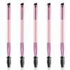 5PCS Pink Dual Angled Brow Brushes, Angled Dual-Ended Brushes for Eyebrows, Shaping & Filling Eyebrow Brush for Powders Waxes Gels view 1