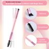 5PCS Pink Dual Angled Brow Brushes, Angled Dual-Ended Brushes for Eyebrows, Shaping & Filling Eyebrow Brush for Powders Waxes Gels view 4