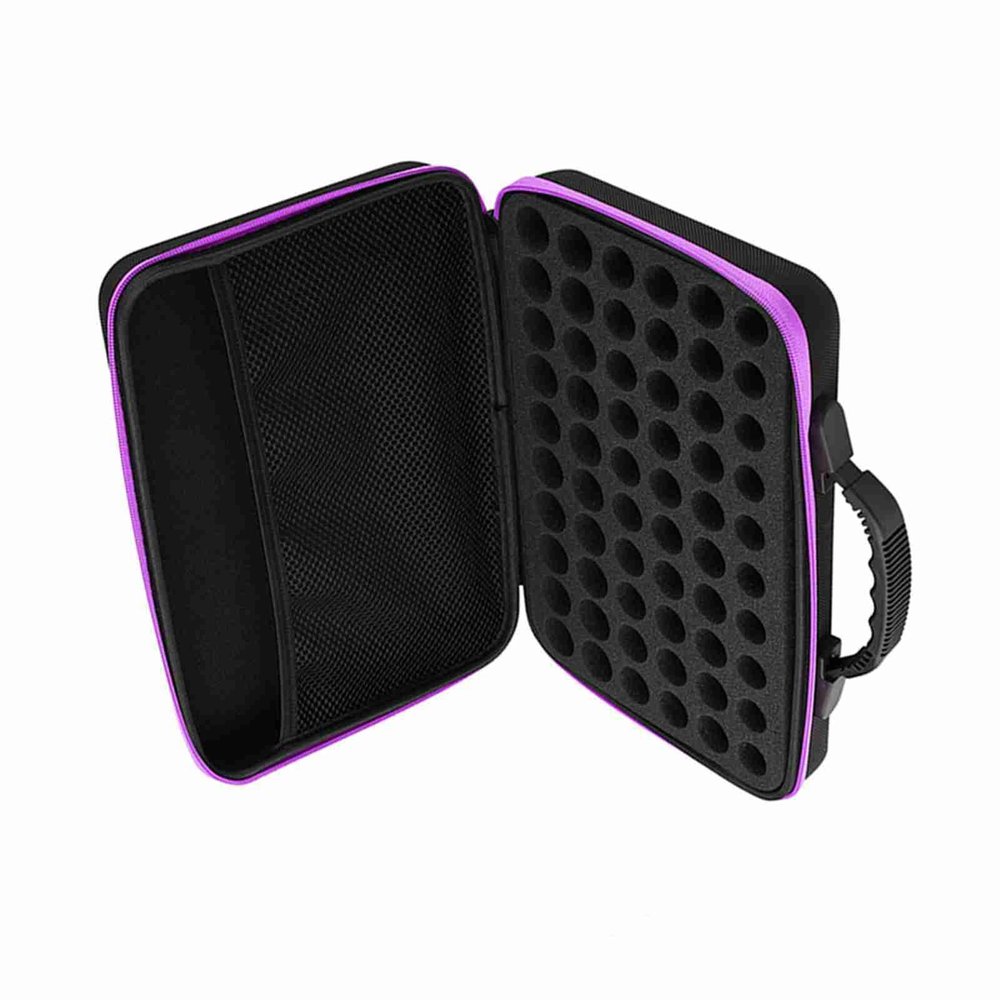 Dioche Essential Oil Organizer, Essential Oil Carrying Case Essential Oil Case Essential Oil Travel Case Hard Shell Case 60 Bottles Suitable for Bottles 5ml,15ml, Essential Oils (Purpl e)