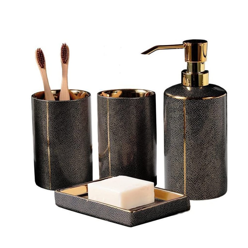 DUYHBAWRS Bathroom Accessories Sets Lotion Soap Dispenser Tumbler Soap Dish Bathroom Deco Accessroy Set Bathroom Accessories