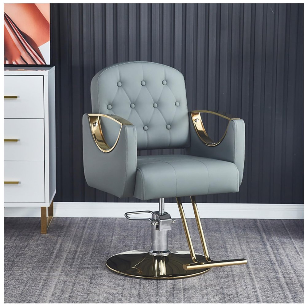 Barber Chairs Styling Chair, Salon Chair for Hair Stylist, Heavy Duty Hydraulic Pump, 360Swivel with Footrest, Hairdressing Home Beauty Spa Equipment,Gold,L