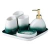 DUYHBAWRS Ceramic Bathroom Accessories Shampoo Dispenser Mouthwash CupToothbrush Holder Toilet Decoration Sets Toilet Organizer view 1