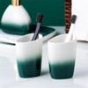 DUYHBAWRS Ceramic Bathroom Accessories Shampoo Dispenser Mouthwash CupToothbrush Holder Toilet Decoration Sets Toilet Organizer view 2