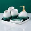 DUYHBAWRS Ceramic Bathroom Accessories Shampoo Dispenser Mouthwash CupToothbrush Holder Toilet Decoration Sets Toilet Organizer view 3