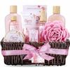 Spa Gift Baskets for Women, 10 Pcs Cherry Blossom Bath Sets, Luxury Birthday Day Body Care Gift Sets for Her view 1