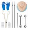 Tongue Nipple Piercing KitSterile Body Piercing Tool Set With Piercing Needles Clamp Forceps Nipple Ring Piercing Gun Body Jewelry Kit view 1