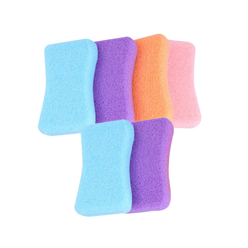 LIFKOME 6pcs Home Rubbing Stone Pedicure Kit Pu Material Pumice Stone Nail Buffer Block for Skin Health Random Color