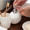 DUYHBAWRS Ceramic White Bathroom Accessory Sets Decoration Toothbrush Cup Shampoo Dispenser Soap Dish Creative Toilet Organizer Supplies view 3