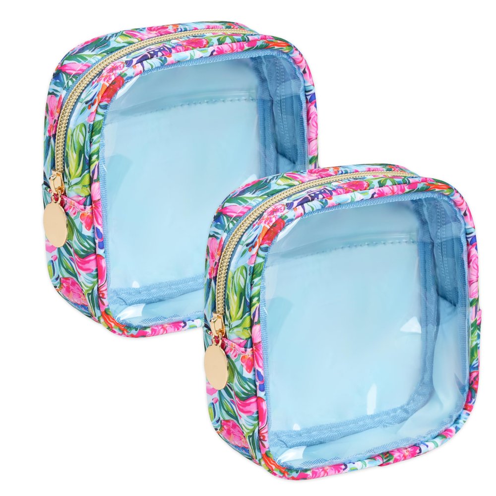 Yarnic Clear Makeup Bag for Purse Mini Makeup Bag Small Cosmetic Pouch for Women Cosmetic Organizer Travel Case, 2 Pack