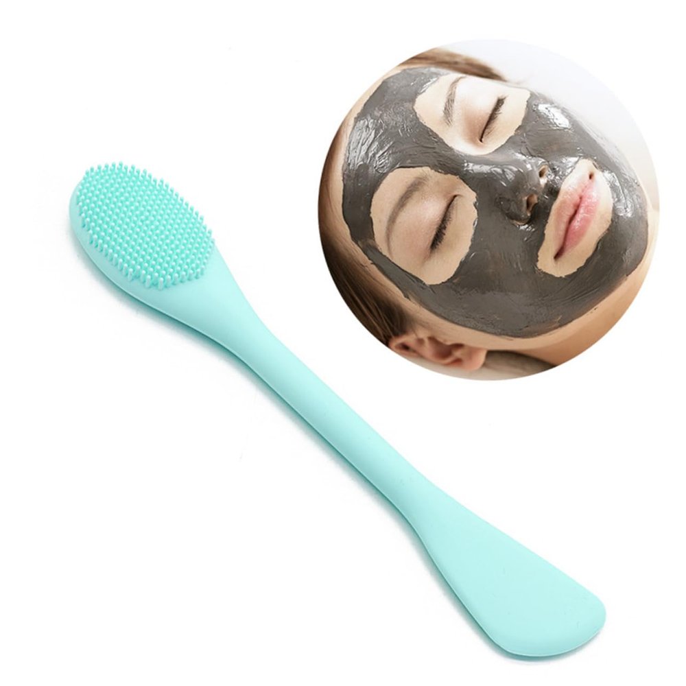 SAFIGLE 4pcs Silicone Face Mask and Cleansing Brush Double-Headed Facial Cleaning Tool Skin-Friendly Exfoliating Scrubber for Face Care Mixed Colors