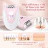 Epilator,Epilator for Women Facial Hair Removal Rechargeable,2 Speeds Hair Removal,Hair Removal Device with 36 Tweezers,Hair Removal for Women Legs/Face/Bikini/Arms,Womens Electric Shaver Smooth Skin view 4