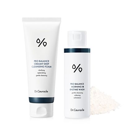 Dr.Ceuracle | Pro Balance Creamy Deep Cleansing Foam + Enzyme Powder Face Wash (Morning Wash)