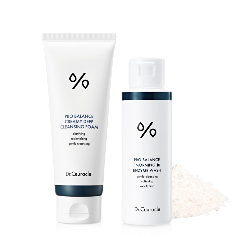 Dr.Ceuracle | Pro Balance Creamy Deep Cleansing Foam + Enzyme Powder Face Wash (Morning Wash)
