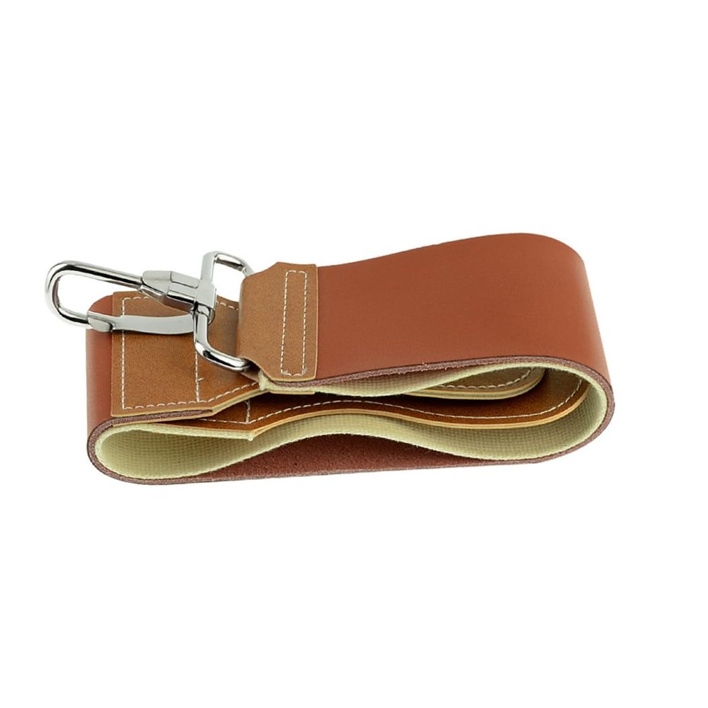 Vaguelly Razor Strop Sharpening for Men Straight Razor Double-sided Leather Canvas Hanging Buckle Fine Edge Blade Sharpener