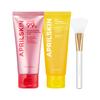 APRILSKIN Pore Care & Glow Duo with Jelly Brush: TXA Niacinamide 99 Overnight Wrapping Mask Duo and Jelly Brush, Calendula Flower-Infused Facial Peel Off Mask and Jelly Brush view 1