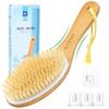 Dry Brushing Body Brush, Exfoliating Dry Brush with Boar Bristles, Soft Shower Brush for Cleaning Body, Improving Blood Circulation and Lymphatic Drainage,Skin Care(Premium Soft Bristle) view 1