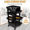 Beauty Salon Trolley, Salon Plastic Rolling Cart for Stylist with 5 Removable Drawers and Dryer Holder, Rolling Hairdressing Cart with 4 Wheels for Beauty SPA Barbershop Hairdresser view 4