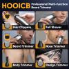 HOOICB Beard Trimmer for Men, Cordless Hair Clippers with LED Display, All in One Rechargeable Hair Cutting Kit, Waterproof Electric Shavers for Men view 2