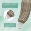 Easyouth Micro Ring Hair Extensions Human Hair Highlight Micro Extensions Human Hair Highlight Light Brown and Blonde Micro Bead Hair Extension Real Human Hair Long Straight Hair 22 Inch 57g 50s view 4