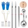 Belly Piercing KitSterile Body Piercing Tool Set With Piercing Needles Clamp Forceps 10mm Belly Button Navel Ring Piercing Body Jewelry Kit view 2