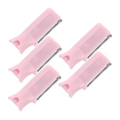DEARMAMY 5pcs Eyebrow Facial Trimmer Replacement Heads Stainless Steel Blades Hair Remover Kit for Travel and Daily Use