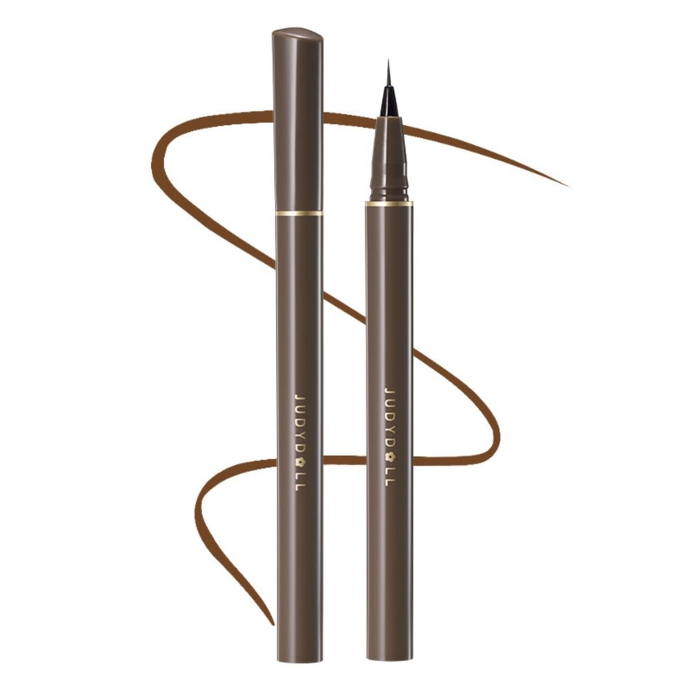 JUDYDOLL Ultra-Fine Liquid Eyeliner - Precision Tip for Wing Line, Smudge-Proof, Quick-Drying, Waterproof, Easy to Get Hooded Eyes & Inner Corner Lined (#02 Deep Brown)