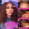 Fronbanis Chocolate Brown Deep Wave Bob Wig Human Hair 5x5 HD Lace Closure Wigs for Black Women Glueless Wear and Go Wigs Human Hair Pre Plucked Curly Bob Wig 180 Density Brazilian Hair 12 Inch view 2