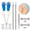 Cartilage Helix KitSterile Body Piercing Tool Set With Piercing Needles Clamp Forceps Tragus Cartilage Helix Stud Ring Piercing Body Jewelry Kit view 2