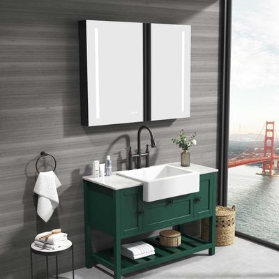 40in. W x 30 in. H LED Large Rectangular Aluminum Alloy Mount Medicine Cabinet with Mirror XU187