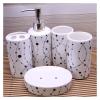 DUYHBAWRS Ceramic Set Five-Piece Bathroom Toiletries Toiletries Set Dispenser Bottle Mouthwash Cup Soap Dispenser view 1