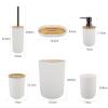 DUYHBAWRS Bathroom Toiletries Six-Piece Bathroom Storage Kit Trash Can Soap Dish Toothbrush Holder(D) view 3