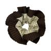XAGMODSHN Double Layer Lace Trim Hair Scrunchies for Adult Teens Oversized Scrunchy Ponytail Holder Plaids Hairband All Matching view 1