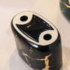DUYHBAWRS Partition Toothbrush Holder for Household Bathroom Marbled Ceramic Cosmetic Toothbrush Cup(E) view 2
