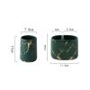 DUYHBAWRS Partition Toothbrush Holder for Household Bathroom Marbled Ceramic Cosmetic Toothbrush Cup(E) view 4